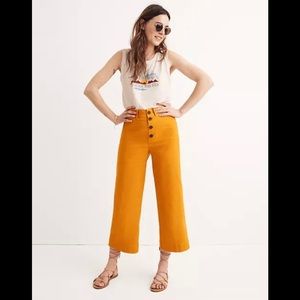 Tall Emmett Wide-Leg Crop Pants: Button-Front Edition